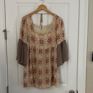 Umgee Bell Sleeves Cream Dress